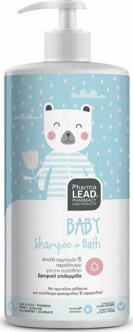 Pharmalead Baby Shampoo & Bath Απαλό Βρεφικό Σαμπουάν & Αφρόλουτρο για την Ευαίσθητη Βρεφική Επιδερμίδα, 1L