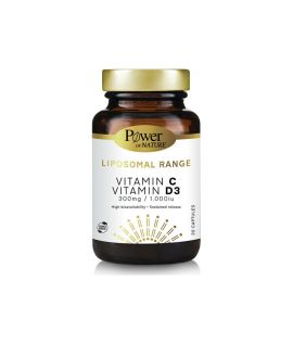 Power Of Nature Liposomal Range Vitamin C & Vitamin D3 Βιταμίνη για Ενέργεια & Ανοσοποιητικό 1000iu 300mg 30 κάψουλες
