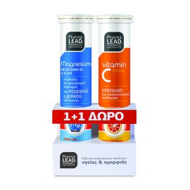 PharmaLead Promo Magnesium 20 Αναβράζοντα Δισκία & Vitamin C 550mg 20 Αναβράζοντα Δισκία