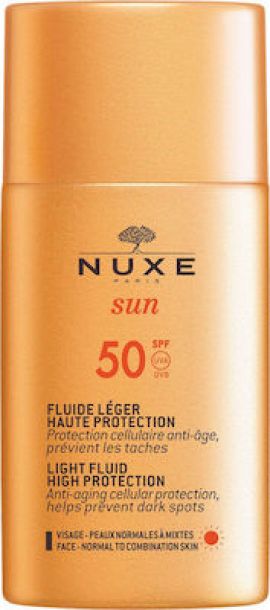 Nuxe Light Fluid SPF50 High Protection Αντηλιακή Αντιγηραντική Κρέμα Προσώπου Κατά των Κηλίδων για Κανονικές / Μικτές Επιδερμίδες, 50ml