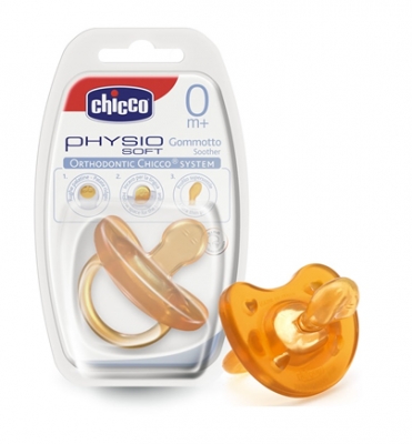 Chicco Πιπίλα όλο καουτσούκ Physio Soft 0m+1τεμ