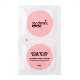 Panthenol Extra Sweet Almond Facial Scrub Κρέμα Έντονης Απολέπισης με Κόκκους Φλοιού Αμυγδάλου 2x8ml
