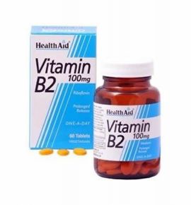 Health Aid Vitamin B2 (Riboflavin) 100mg 60 tabs