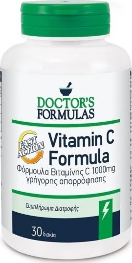 Doctor's Formulas Vitamin C 1000 Formula 30caps Συμπλήρωμα Διατροφής, Βιταμίνη C 1000mg Γρήγορης Απορρόφησης