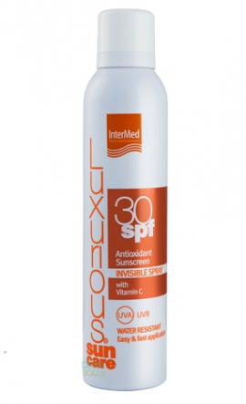 Intermed Luxurious Suncare Antioxidant Sunscreen Invisible Spray SPF30 Διάφανο Αντηλιακό με αντιοξειδωτική σύνθεση, 200ml